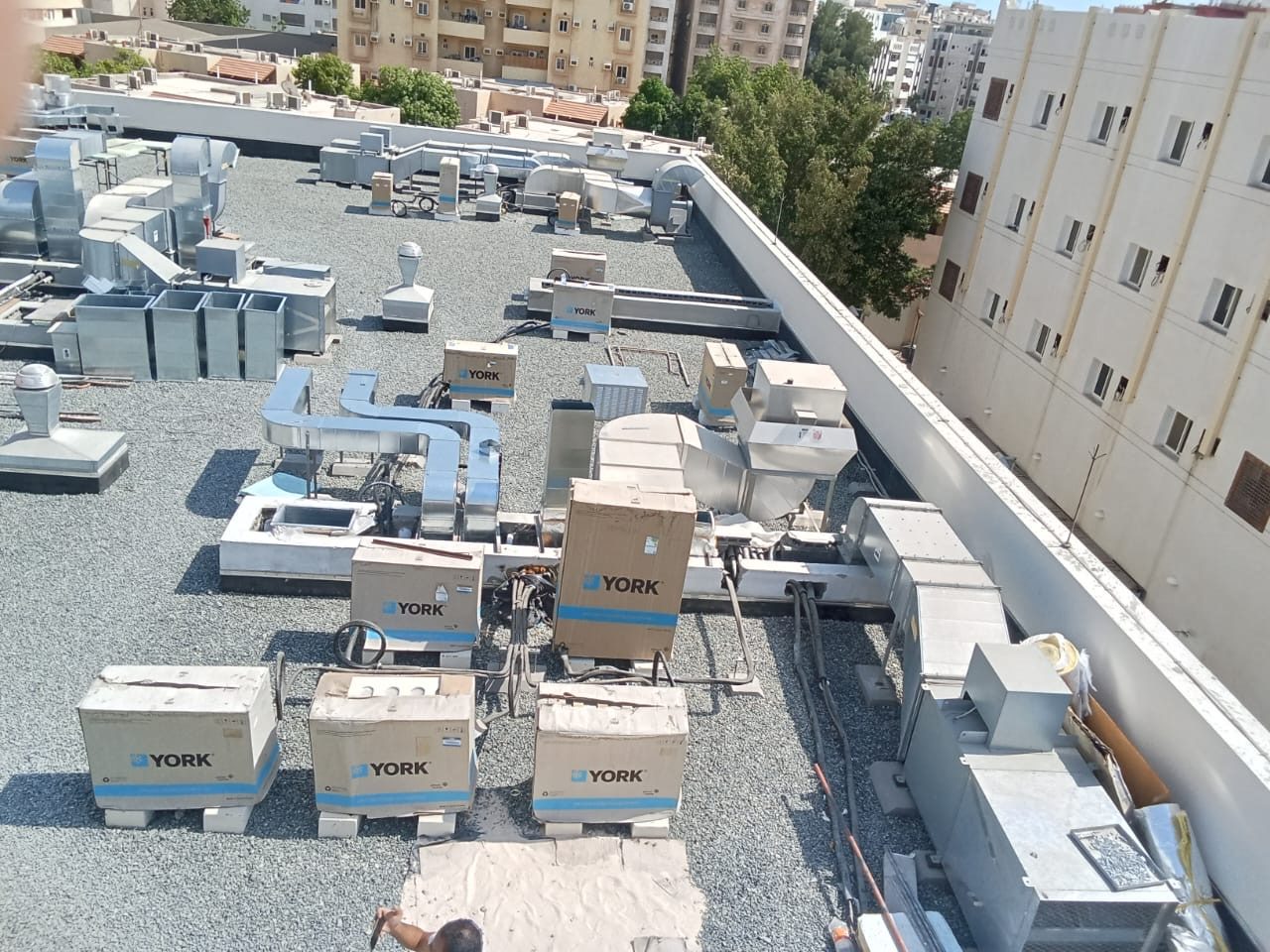 Rooftop HVAC units at Royal Protocol Central Kitchen, Jeddah